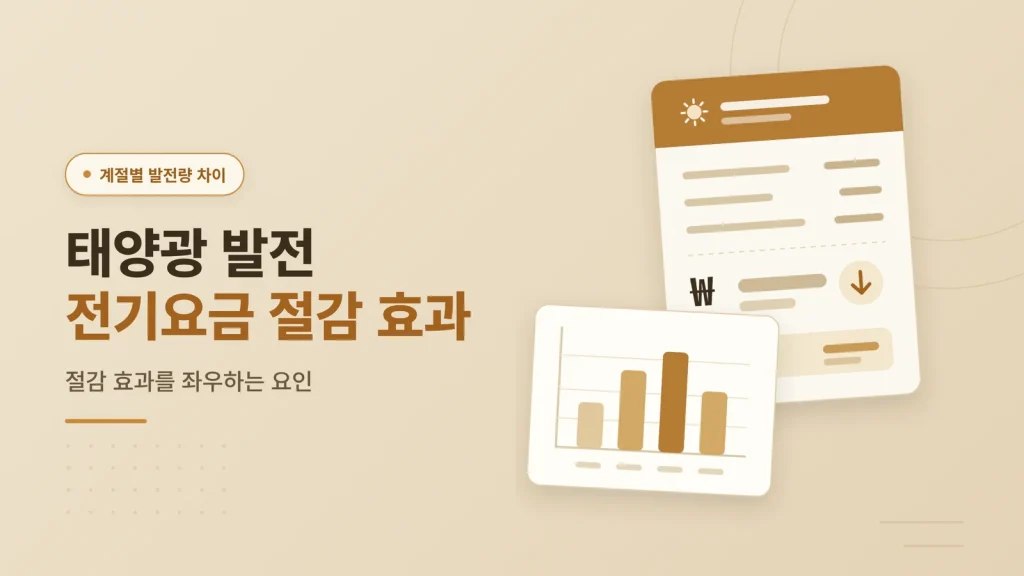 태양광 발전 전기요금 절감 효과