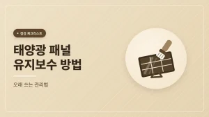 태양광 패널 유지보수 방법